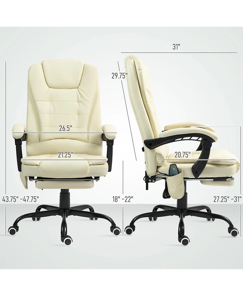 Vinsetto 7-Point Vibrating Massage Office Chair with High Back