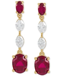 Grown With Love Lab Grown Emerald (2-3/4 ct. t.w.) & Lab Grown Diamond (3/4 ct. t.w.) Drop Earrings in 14k Gold (Also in Lab Grown Ruby & Lab Grown Sa
