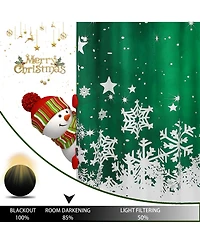 Christmas Curtains, Set of 2 Velvet Panels for Living Room, 84" Long Floral Snowflake Thermal Insulated Room Darkening 52 x 84 Inches