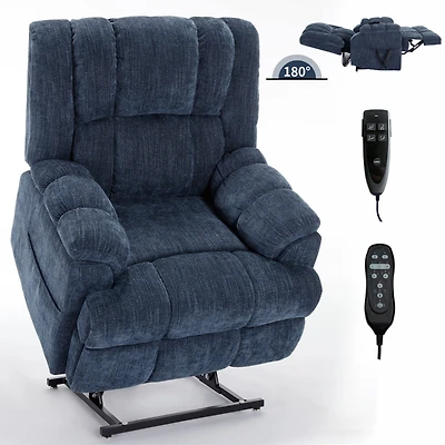 Dual Motor Heat Massage Infinite Position Up to 350 Lbs Electric Power Lift Recliners with Power-Remote