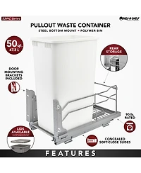 Rev-a-Shelf Pullout Kitchen Trash Can 50 qt. with Soft-close, 53WC-1550SCDM-111