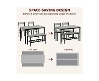 gaomon Dining Table Set for 4, Modern Kitchen Table with Bench and Chairs