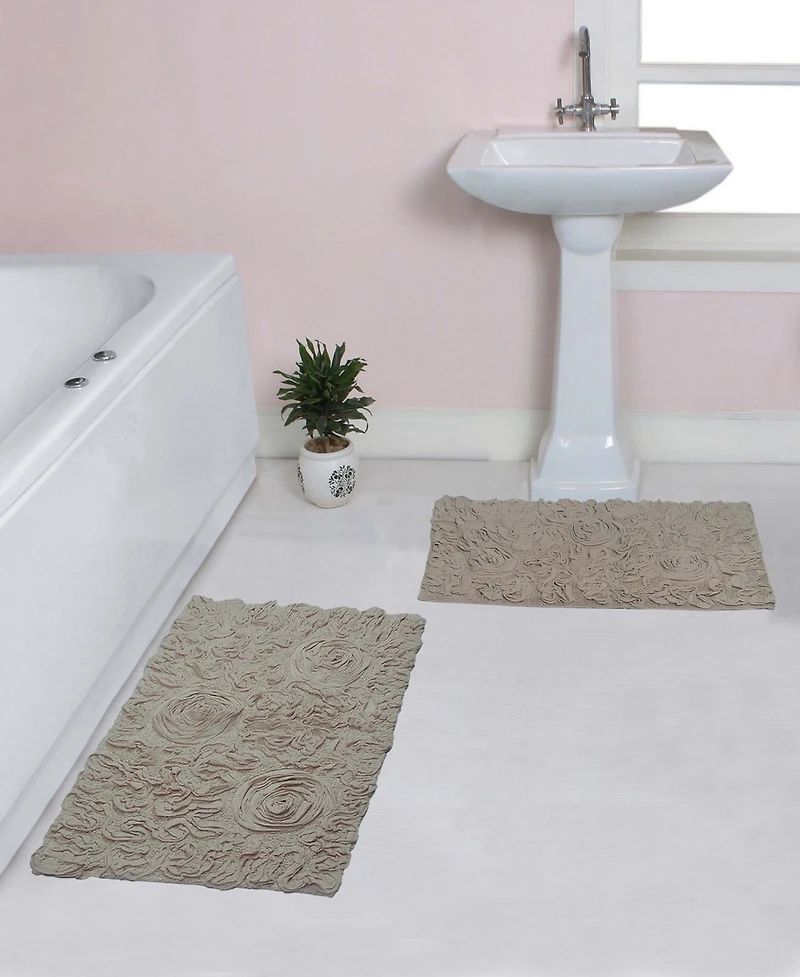 Home Weavers Bell Flower 2-Pc. Bath Rug Set