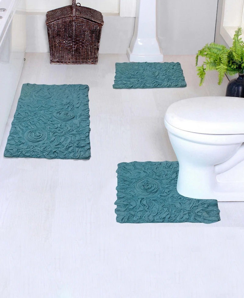 Home Weavers Bell Flower -Pc. Bath Rug Set
