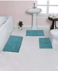 Home Weavers Bell Flower 3-Pc. Bath Rug Set