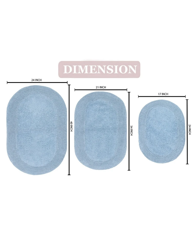 Home Weavers Double Ruffle 3-Pc. Bath Rug Set