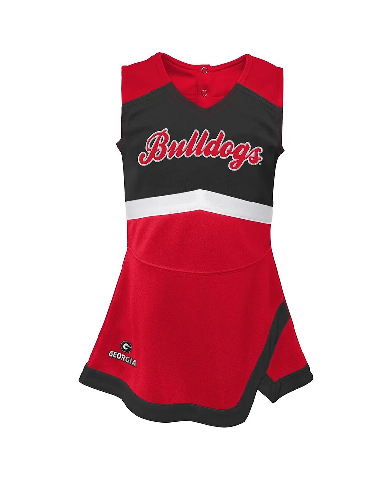 Outerstuff Big Girls Red Georgia Bulldogs Cheer Captain Jumper Dress