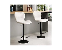 Set of 4 Modern Adjustable Swivel Bar Stools with High Backrest - Easy 5-Minute Assembly for Kitchen Island, Dining Room, and Home Bar