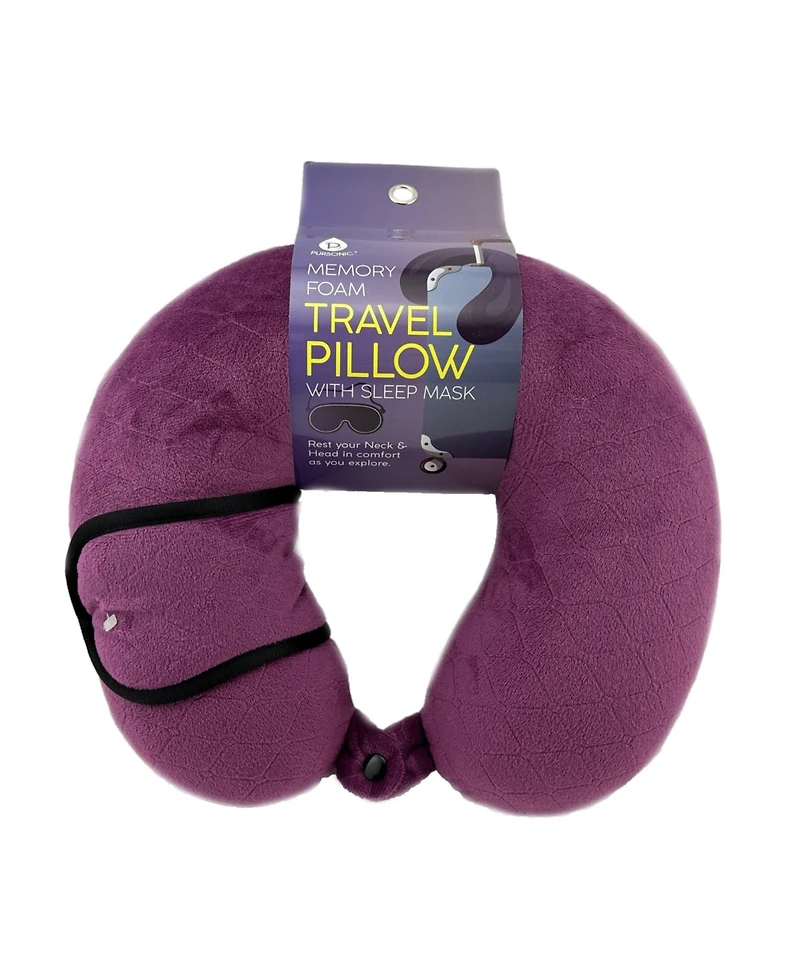 Memory Foam Travel Pillow with Sleep Mask