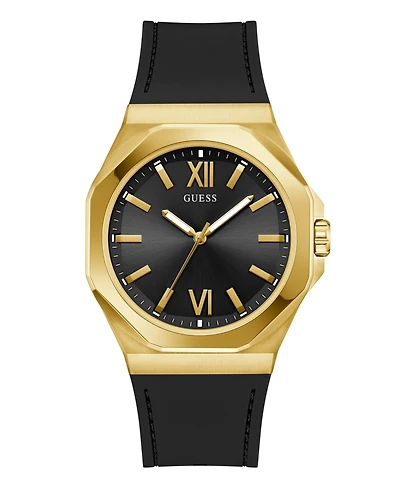 Guess Men's Analog Black Silicone Watch, 42mm