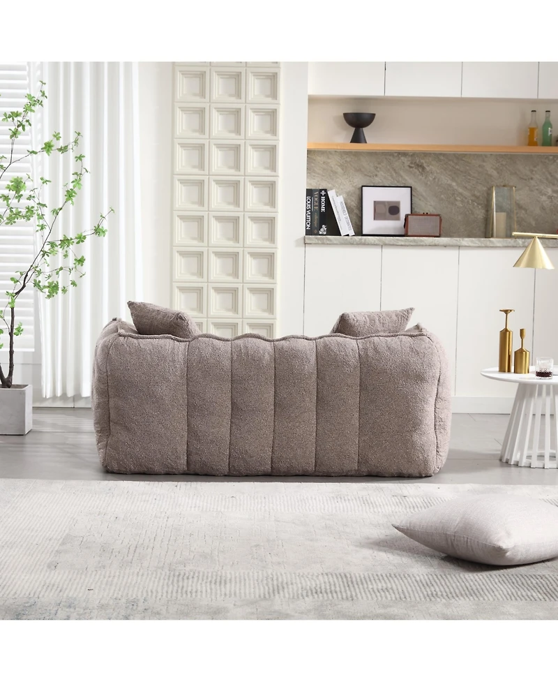The Pop Home Two-Person Beanbag Chair with Foam Core, Comfortable Recliner Sofa for Gaming and Tv-The