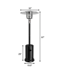 Skonyon 50000 Btu Stainless Steel Propane Patio Heater with Trip over Protection-Black