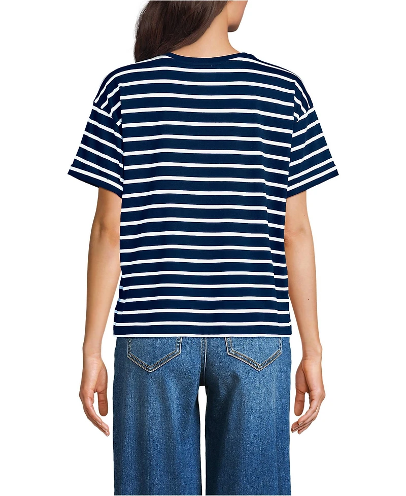 Lands' End Women's Oversized Supima Short Sleeve Crew Neck T-Shirt