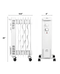 Sugift 1500 W Oil-Filled Heater Portable Radiator Space Heater with Adjustable Thermostat