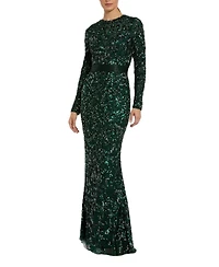 Mac Duggal Women's Embellished Long Sleeve Gown