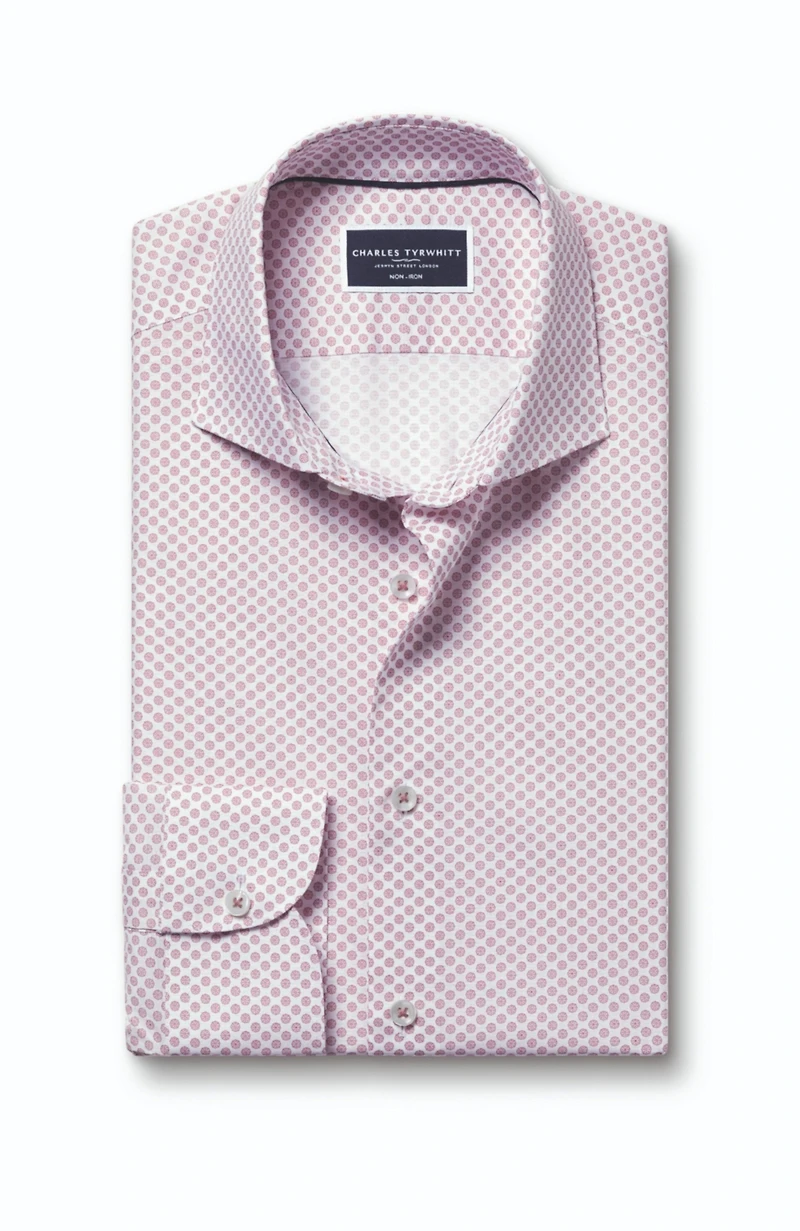 Charles Tyrwhitt Men's Slim Fit Medallion Non-Iron Stretch Print Shirt