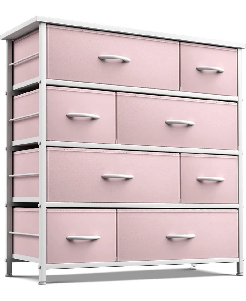 Sorbus Dresser with 8 Drawers - Storage Chest Organizer Steel Frame, Wood Top, Handles, Fabric Bins