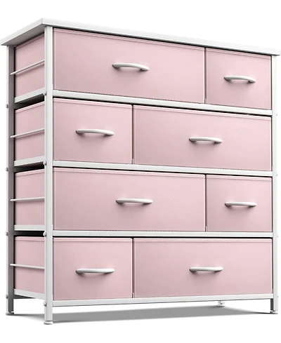 Sorbus Dresser with 8 Drawers - Storage Chest Organizer Steel Frame, Wood Top, Handles, Fabric Bins