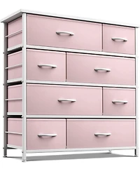 Sorbus Dresser with 8 Drawers - Storage Chest Organizer Steel Frame, Wood Top, Handles, Fabric Bins