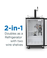 6 Cubic Feet cu. ft. Single Tap Freestanding Kegerator with Adjustable Temperature