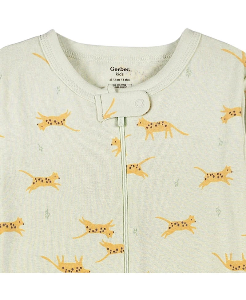 Gerber Toddler Boys' Snug Fit Footed Pajamas, 4-Pack, Farm