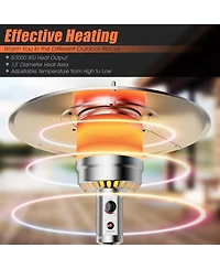 Sugift Outdoor Heater Propane Standing Lp Gas Steel with Table and Wheels