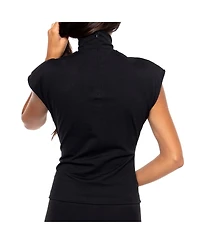 Dai Moda Women's Sleeveless Zip Turtleneck Top