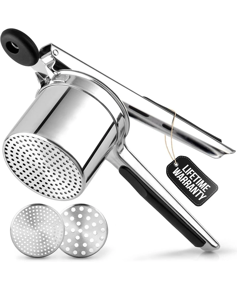 Heavy Duty Professional Stainless Steel Potato Masher and Ricer Kitchen Tool, Press Mash