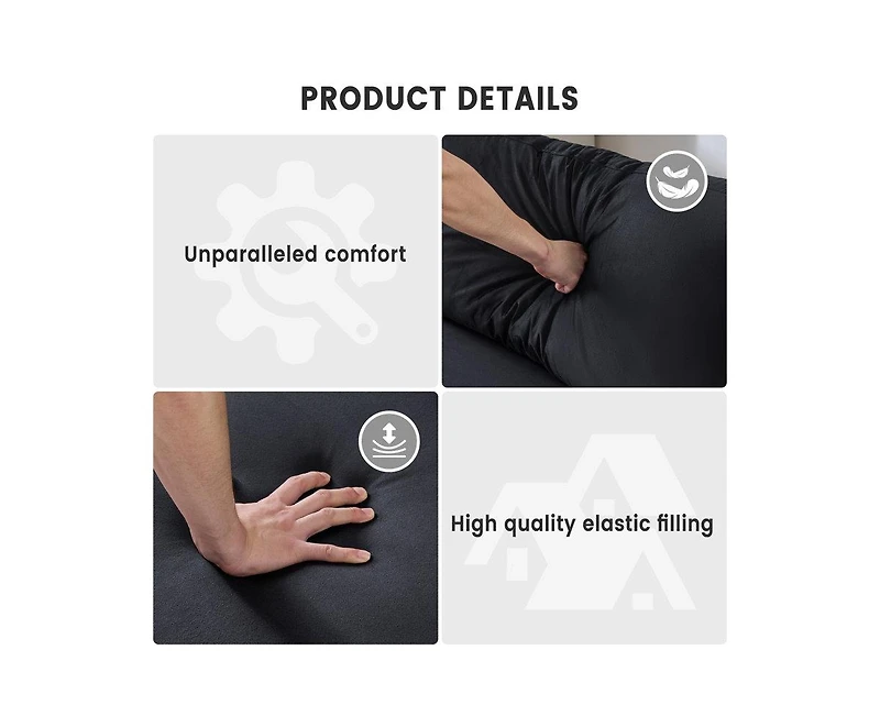 gaomon 80.7" Modern Square Armrest Cushioned Sofa With Storage Bag And Cup Holders