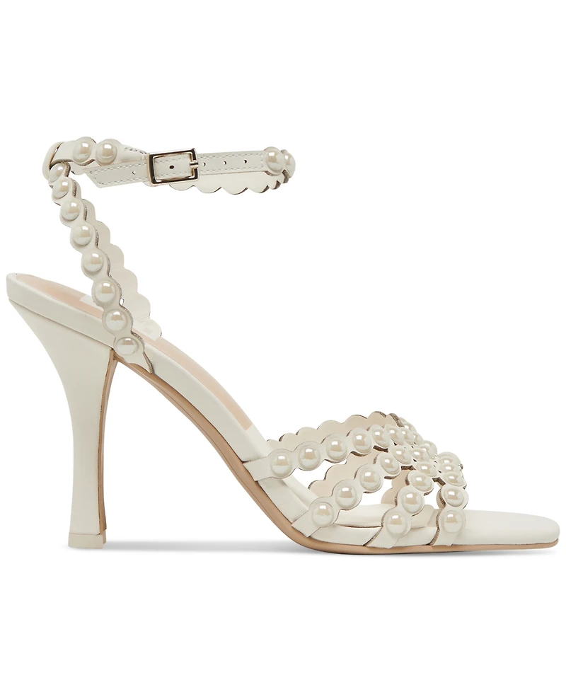 Dolce Vita Women's Hellen Pearl Strappy Two-Piece Stiletto Dress Sandals