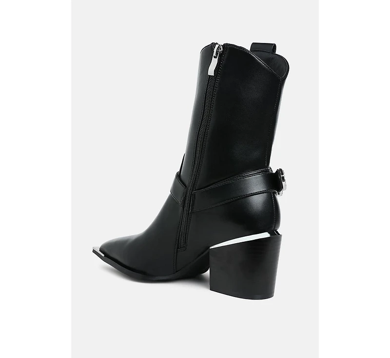 Woodstock Diamante Embellished Pin Buckle Boots