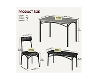 gaomon Dining Table Set for 5 Kitchen Table with 2 Upholstered Chairs and Bench 4 Pcs Rectangular Kitchen Table Set for Small Space Apartment Studio