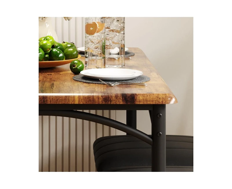 gaomon Dining Table Set for 5 Kitchen with 2 Upholstered Chairs and Bench 4 Pcs Rectangular Small Space Apartment Studio