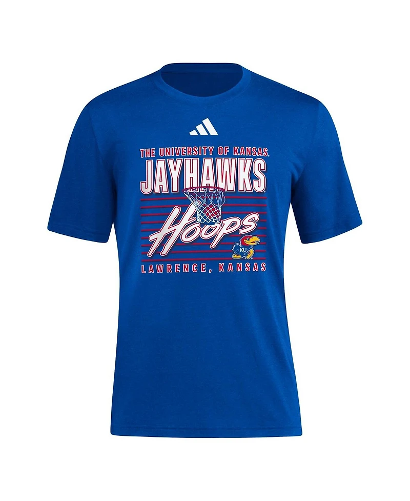 Adidas Men's Royal Kansas Jayhawks Locker Swish Tri-blend T-shirt