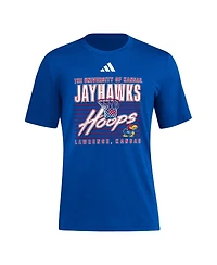 Adidas Men's Royal Kansas Jayhawks Locker Swish Tri-blend T-shirt
