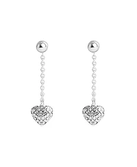 Coach Faux Stone Signature Quilted Heart Front Back Earrings