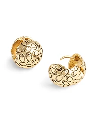 Coach Signature Quilted Orb Huggie Earrings
