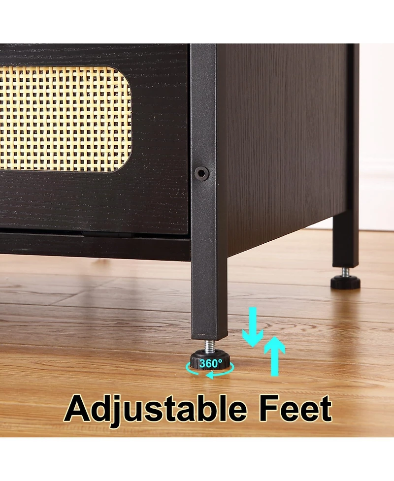 gaomon Nightstand with Charging Station and Led Light
