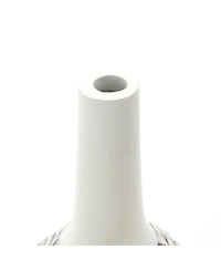 LuxenHome Modern Geometric Pattern Polyresin 19.5-Inch Tall Trumpet Vase