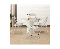 gaomon Folding Chairs 4 Pack, Outdoor & Indoor Event Portable Metal Folding Chairs with Cushion, Non-Slip Feet Pads Stackable Chairs