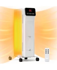 1500W Oil Filled Radiator Heater with Remote Control 3 Modes 24H Timer
