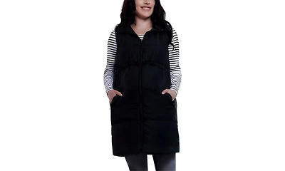 Women's Woven Full-Zip Sleeveless Quilted Puffer Vest - Motherhood Maternity