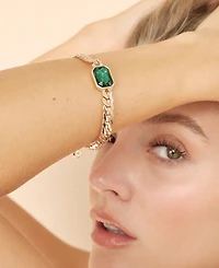 Ettika Deco Crystal Statement Cuban Chain Bracelet