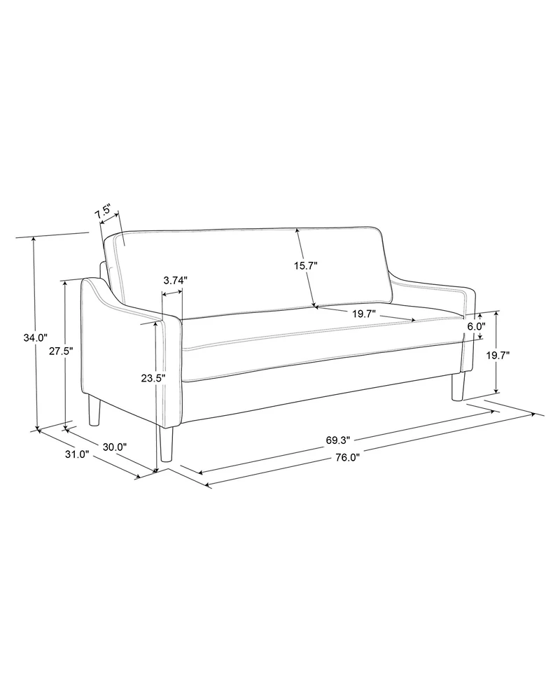 Studio Living 76" Polyester Savona Sofa