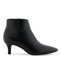Aerosoles Edith Ankle Mid Heel Booties - Black Faux Leather