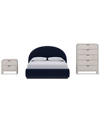 Lunare 3-Pc. Bedroom Set (Full Bed, Chest & Nightstand)