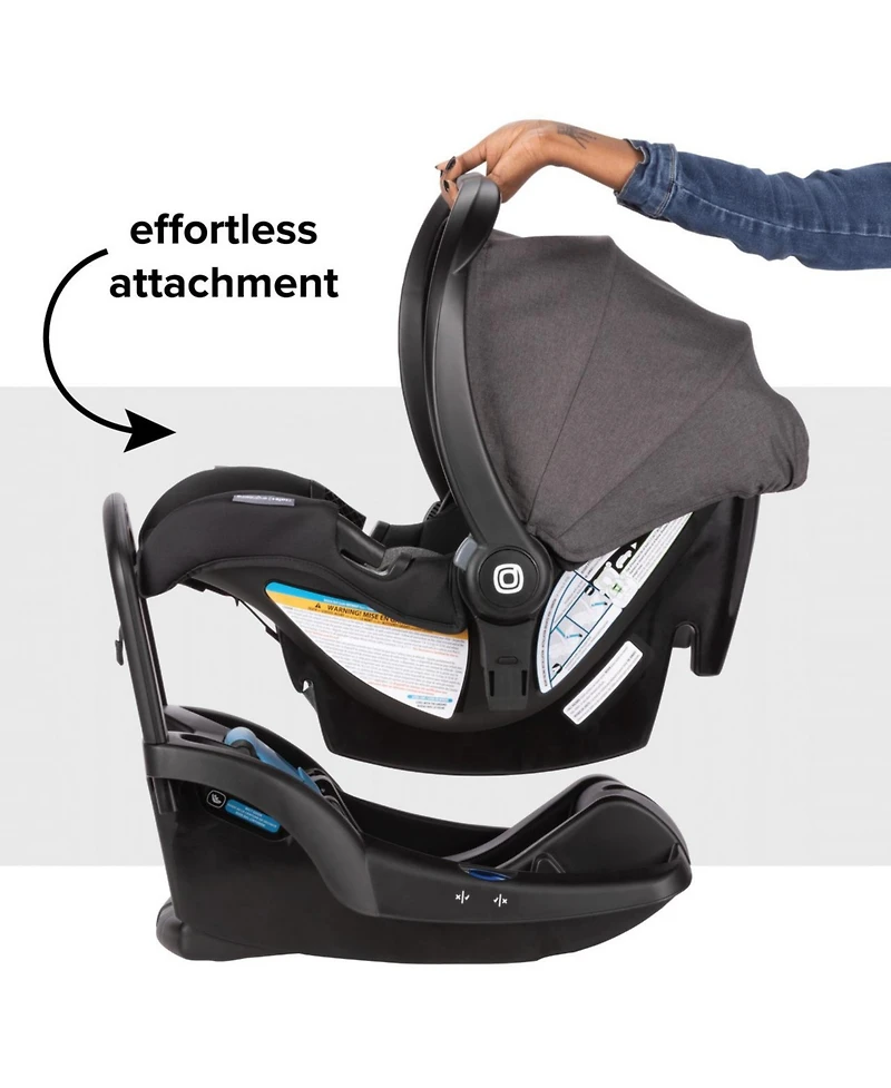 Diono Quantum 4 3-in-1 Travel System with LiteClik30 R SafePlus Infant Car Seat and Base, Gray Slate