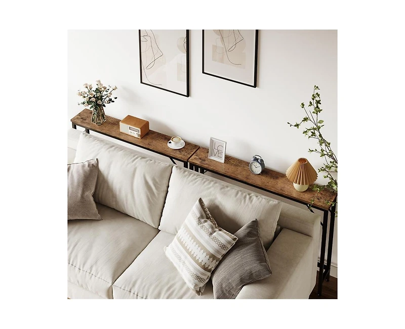 gaomon 5.9" Narrow Sofa Table, Skinny Console Table with Storage, Slim Behind Couch Table for Living Room, Entryway, Hallway