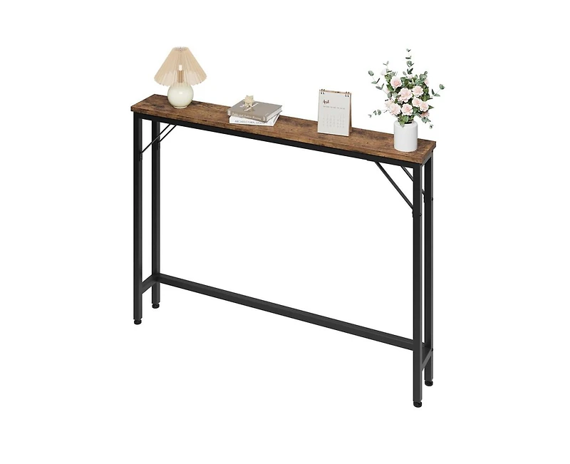 gaomon 5.9" Narrow Sofa Table, Skinny Console Table with Storage, Slim Behind Couch Table for Living Room, Entryway, Hallway