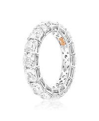 Suzy Levian Sterling Silver Cubic Zirconia Cushion Cut Eternity Band